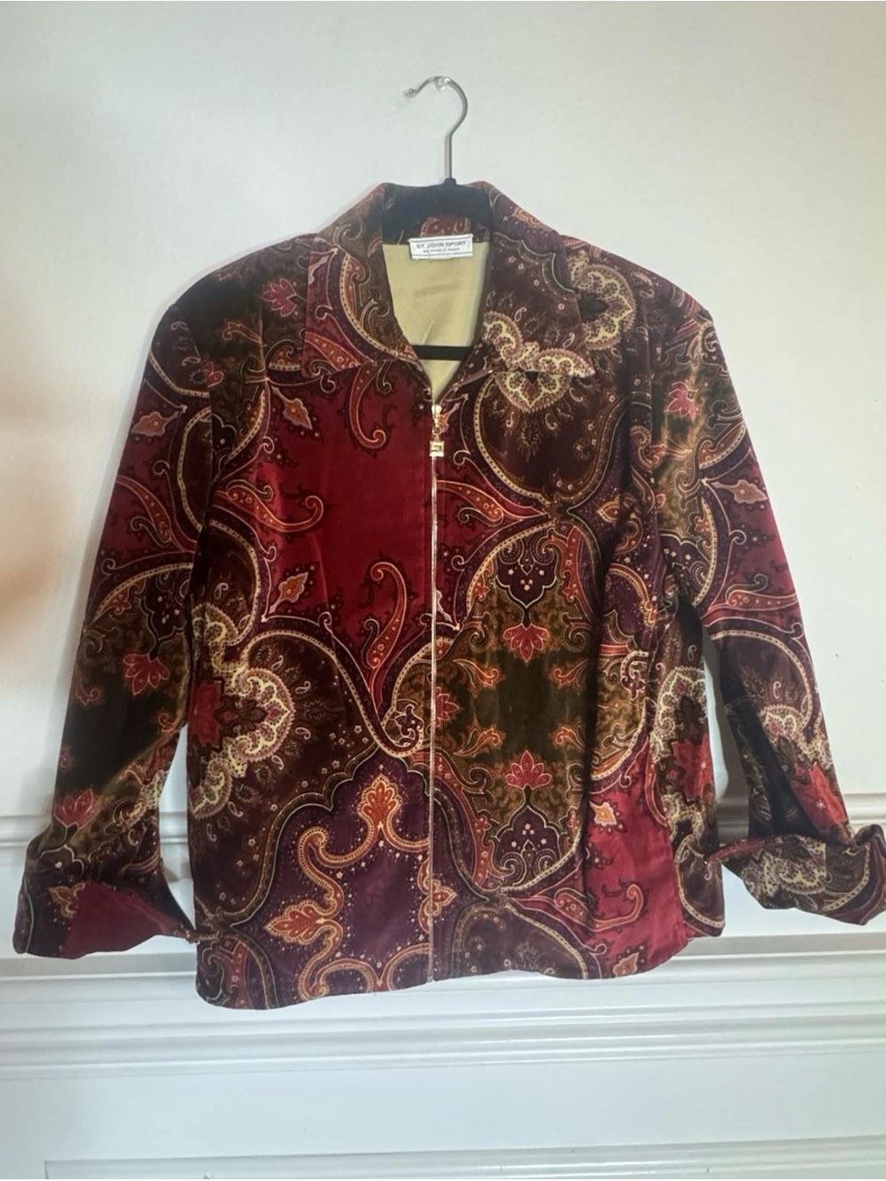 Vintage Paisley Zip Jacket - Red/Brown